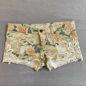 Mossimo Supply Low Rise Shorts Floral Lace